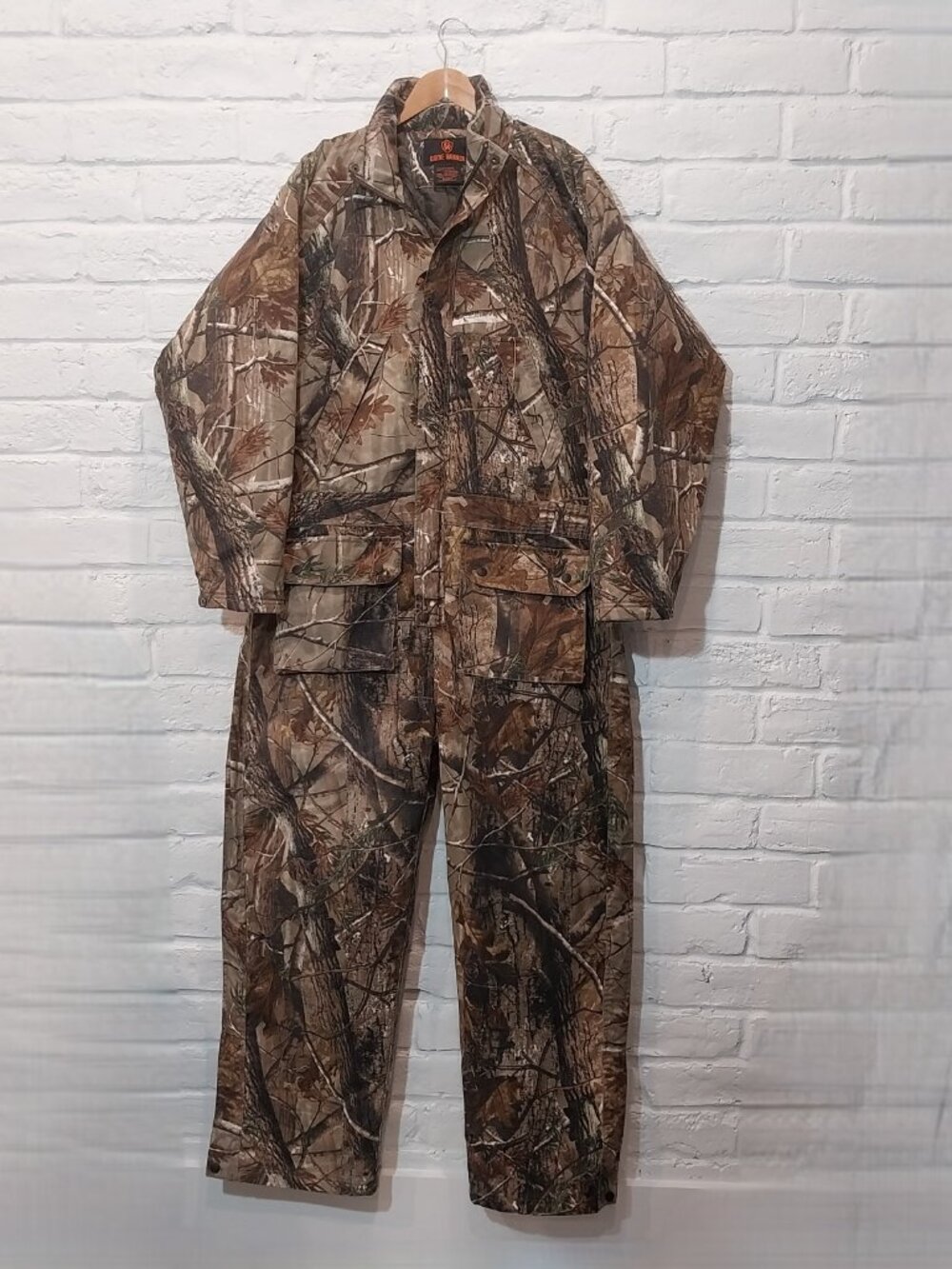 Game Winner Thermal Coveralls Mens XL Camo Realtree Hunting Outdoors Brown Bib.